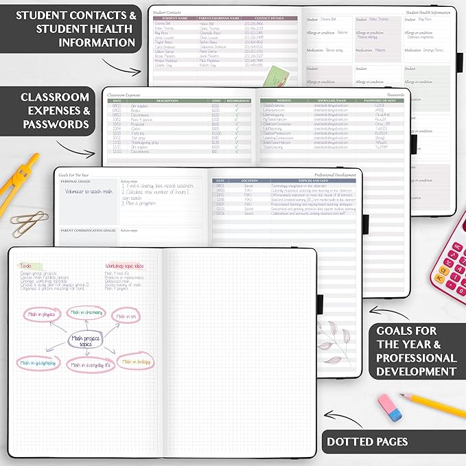 Legend Teacher Planner – Undated Lesson Plan Book for Teachers with Weekly & Monthly Calendars - Classroom Organization & School Year Planner – 8.5”x11.5” Hardcover (Black Debossed)-DeskLoop Office