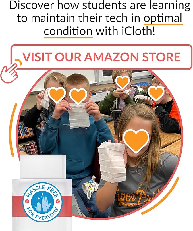 iCloth 70% Isopropyl Alcohol Large Screen and Electronics Wipes, Lint-Free, Streak-Free, Fast-Drying, Removes Dust and Fingerprints (700 Wipes)-DeskLoop Office