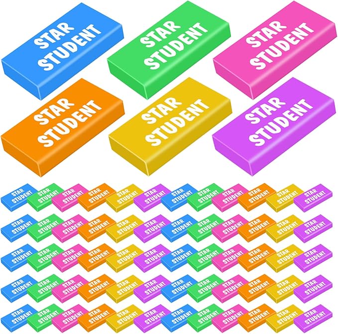 100 Pcs Star Student Erasers Bulk for Kids Back to School Pencil Erasers Fun Inspirational School Supplies for Students Classroom Office Teacher Award Gifts-DeskLoop Office