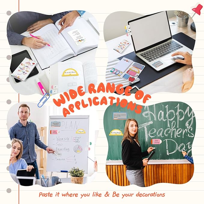 Hommie Sticky Notes Set, Teaching is A Work of Heart Divider Sticky Planner Sticky Note Teacher Appreciation Gift for School Supplies, Bible Supplies, Office Book Notes-DeskLoop Office