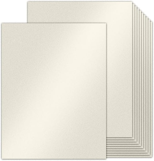 100 Sheets Silver Shimmer Cardstock 8.5 x 11 Metallic Paper, Goefun 80lb Card Stock Printer Paper for Invitations, Crafts, DIY Cards,Graduations-DeskLoop Office
