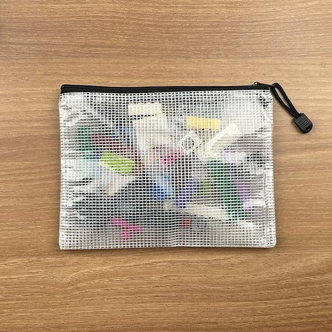 Oaimyy-16Pcs,5"x 7"- Mesh Zipper Pouch Document Folders Bag Plastic Zip File Folders for Office Supplies, Travel,Puzzles Games Organizing Storage Bags Multicolor-DeskLoop Office