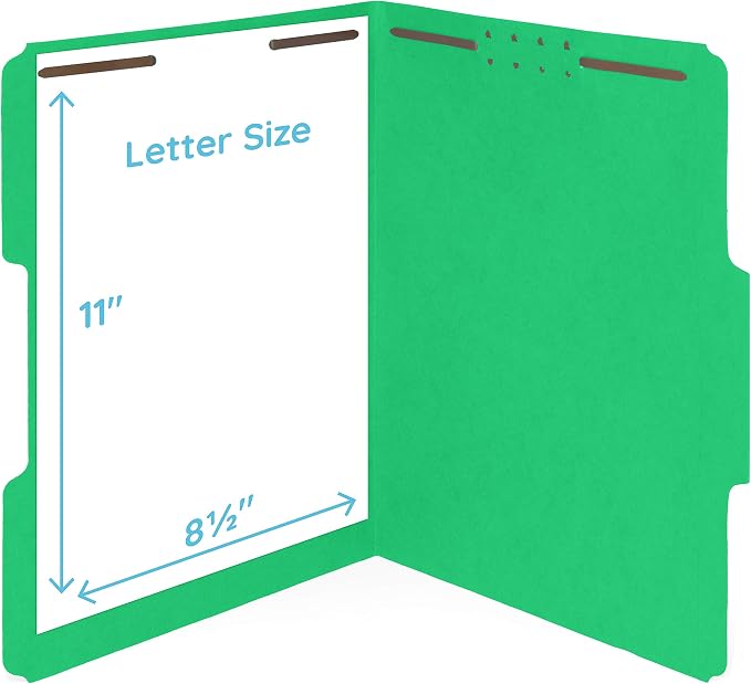 Blue Summit 50 Green Fastener File Folders - Image 4