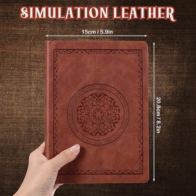 2025 Leather Vintage Journal Notebook,300 Pages,Leather Softcover Lined Journal Notebooks for Women Men,Notebook Journals for Writing Travel,Business,Office,5.7'' X 8.3'',Brown