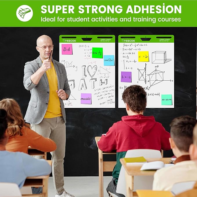 Self-Stick Mini Easel Pad 15 in x 18 in, 30 Sheets/Pad, 4 Pads/Pack, Sticky Flip Chart Paper for Teachers, Super Sticking Power & Bleed-Resistant-DeskLoop Office