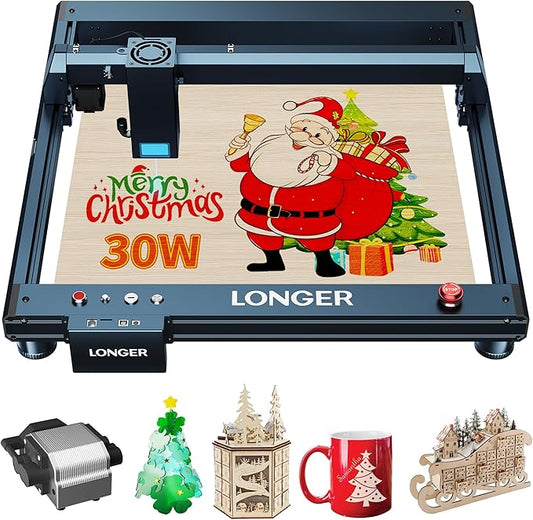 Laser Engraver 30W Laser Engraver Machine with Auto Air Assist, Speed of 36000mm/min Laser Cutting Machine and Engraving Machine for DIY Jewelry, Metal, Wood, Leathe (Working Area 17.72x17.32 inch)-DeskLoop Office