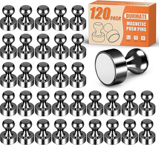 120 PCS Whiteboard Magnets, Small Strong Fridge Magnets, Magnetic White Board for Refrigerator, Black Magnetic Clips Heavy Duty for Kitchen, Office, Gadgets, Classroom, Desk Accessories-DeskLoop Office