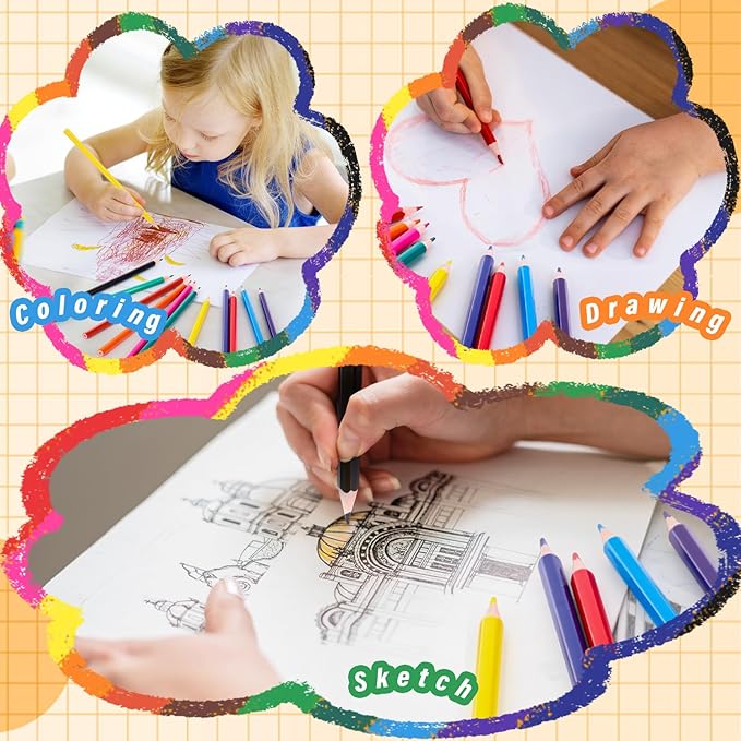 600 Count Colored Pencils Bulk, 12 Assorted Colors, 50 Packs Pre-sharpened Colored Pencils Back to School Supplies Aesthetic Kit for Kindergarten Preschool, with 24 Pcs Sharpeners-DeskLoop Office