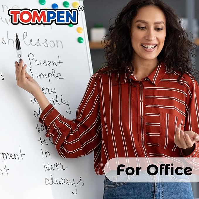 Dry Erase Markers Fine Tip,Black,48 Count Bulk,Thin Erasable Whiteboard Markers with Low Odor Ink Quick-Drying for Calendar Boards Office Home School Writing Planning-DeskLoop Office