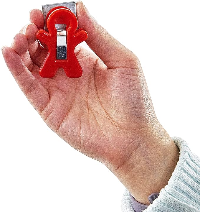 The Pencil Grip Magnet Man People Shaped Magnet Clips, Assorted Color, Set of 12, TPG-13212P-DeskLoop Office