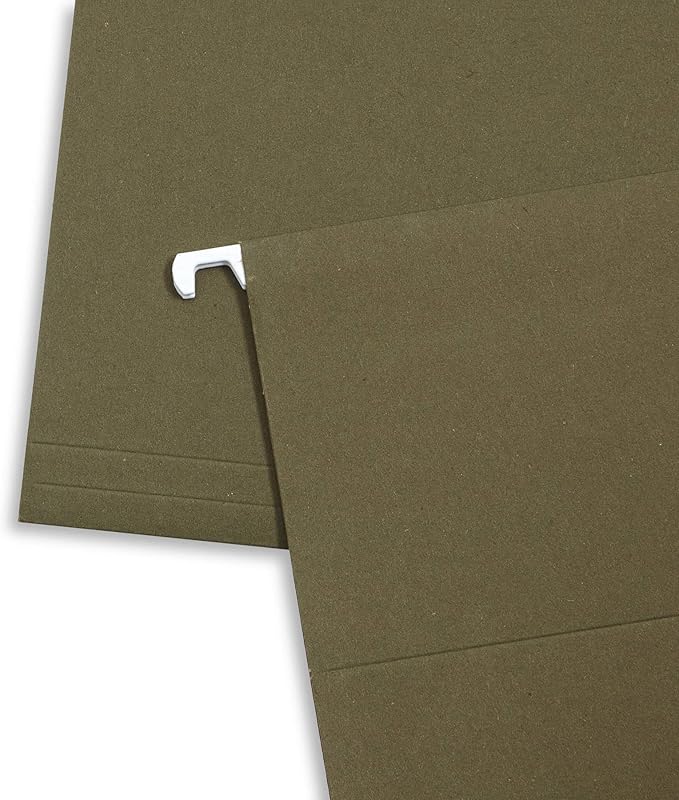 Blue Summit Supplies Hanging File Folders, 1/5 Cut Adjustable Tabs, Legal Size, 5 Tab Locations, Designed for Legal and Law Office File Organization, Standard Green, 50 Pack, Legal Size-DeskLoop Office