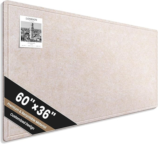Large Bulletin Board, 60 X 36 Inches Felt Cork Board with 40 Pushpins, Foldable Felt Notice Pin Board Photo Display Board with Self-Adhesive Tape for Office Home School-DeskLoop Office