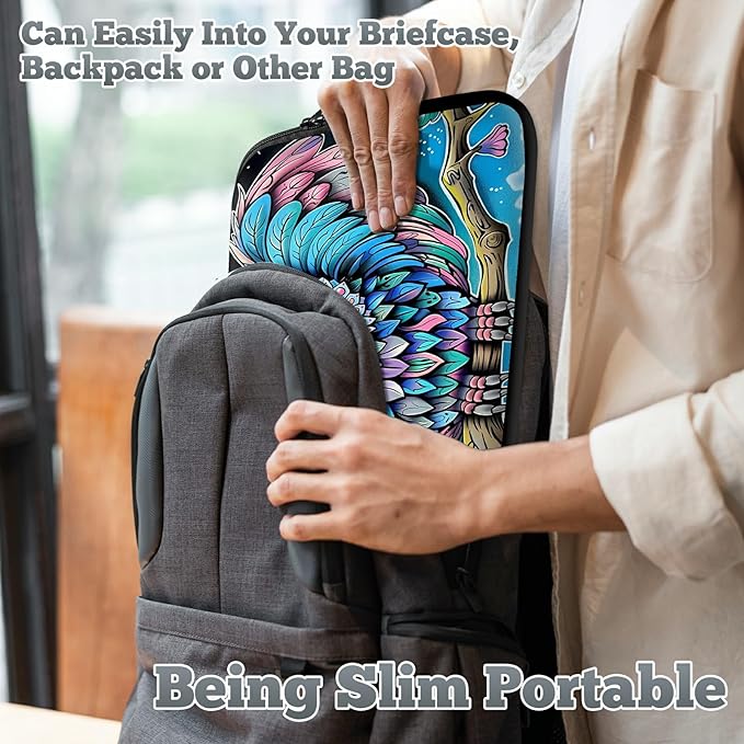 Laptop Sleeve Case Bag 15 inch, Owl Blue Slim Carrying Case Durable Handbag Travel Laptop Bag for 15 inch MacBook Air M3/M2/15 Pro/Surface Laptop 7/6/5/4/3/ Dell XPS 15 Plus