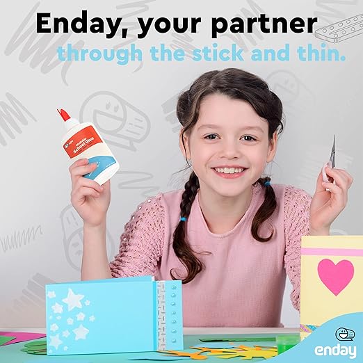 Liquid Glue (12 Pack) - 4 oz Washable School Glue, Bulk, Non-Toxic for Kids, for Slime, Arts and Crafts - by Enday-DeskLoop Office