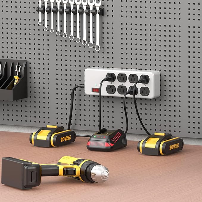 Heavy Duty Power Strip,Industrial Heavy Metal Case Surge Protector,8 AC Outlets,15Amp,2700 Joules,Protected' Indicator,14 Gauge Cord (Grey, 15FT Length)-DeskLoop Office