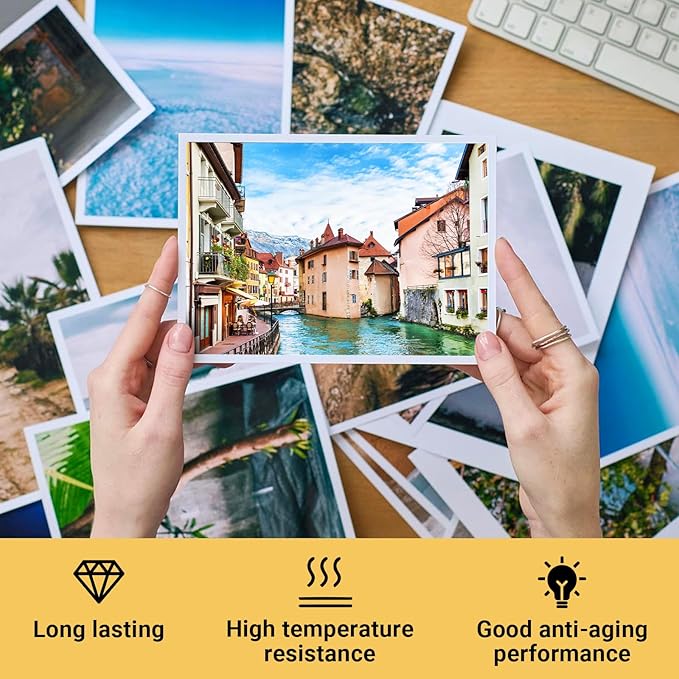 TECKWRAP Glossy Photo Paper 8.5" x 11", Inkjet Photo Paper 260gsm/69lb, Works with Inkjet Printer, Instant Dry, 20 Sheets, Professional Standard-DeskLoop Office