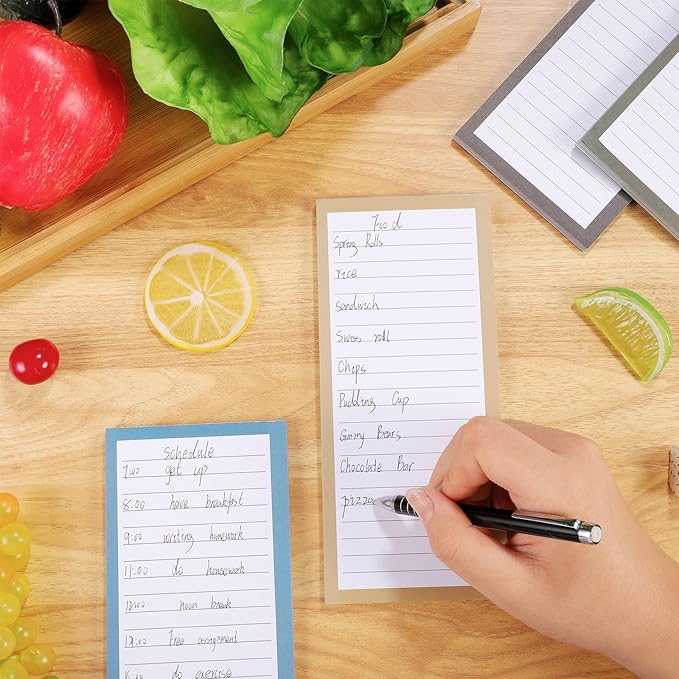 4 Pack Magnetic Note Pad for Fridge with Pen Holder, Totally 200 Sheets Magnetic To Do List, Grocery List, Shopping List, Memo Pads for Refrigerator(Dark Color)-DeskLoop Office