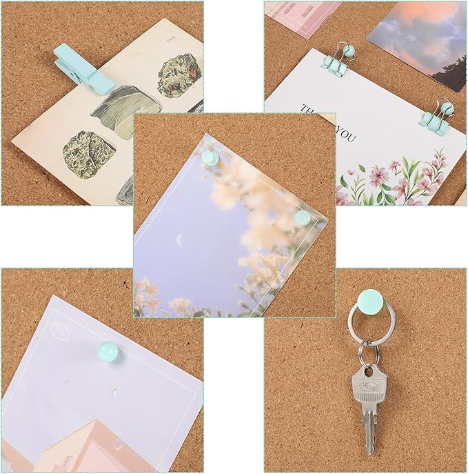 BESARME 200 Pieces Push Pins Set, 5 Types Green Thumb Tacks Cute Decorative Push Pins for Wall Cork Board Bulletin Boards with Storage Box-DeskLoop Office