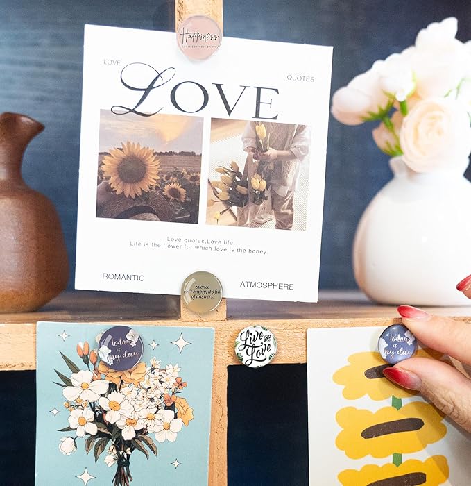 24Pcs Decorative Push Pins,Decorative Thumb Tacks for Bulletin Board, Cork Board Thumbtacks,Photos Wall Maps,Cute Thumbtack for Cubicle Decor,Classroom Supplies and Office Decor(Motivational-Happy)-DeskLoop Office