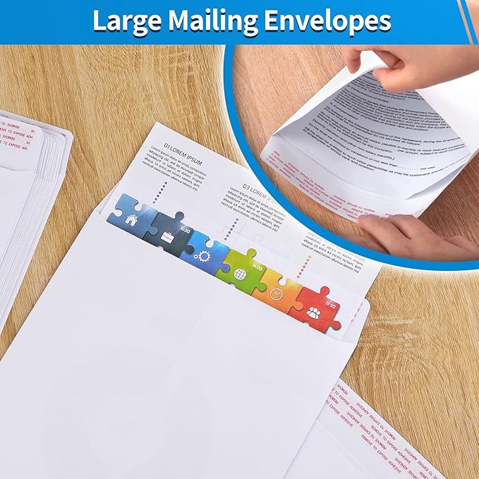20 Pack Catalog Envelopes Self Seal, 9 x 12 Inches Catalog Mailing Envelopes, White Manila Envelopes for Mailing, Organize, Storage, Home, Office-DeskLoop Office