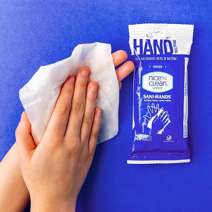Nice 'N Clean Sensitive Skin Wet Hand Wipes Infused with Aloe & Vitamin E, Blue, 400 Count-DeskLoop Office