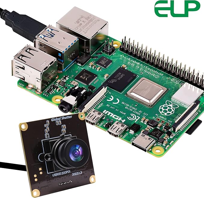 ELP High Speed Wide Angle Global Shutter USB Camera Module for Computer 1080P Mini UVC USB2.0 Webcam Board with 2.1mm Lens AR0234 High Frame 90fps Web PC Camera Board for Laptop Raspberry Pi-DeskLoop Office