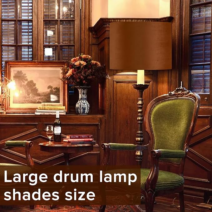 GO&SO Large Lampshades Replacement, Burnt Orange Velvet Drum Lamp Shades Set of - Image 9