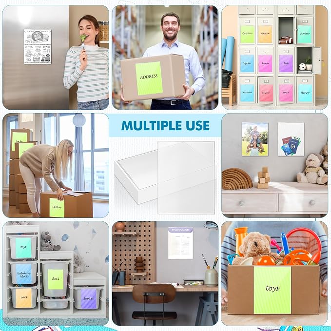 Outus 30 Pcs Self Adhesive Shop Ticket Holders Clear Plastic Sleeves Adhesive - Image 7