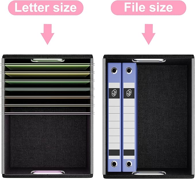 Huolewa Portable Leather File Organizer Storage Boxes, Collapsible File Folder Organizer Boxes with Lids, Document Organizer, Decorative Filing Box Cabinet for Letter/Legal File Folder Storage-DeskLoop Office