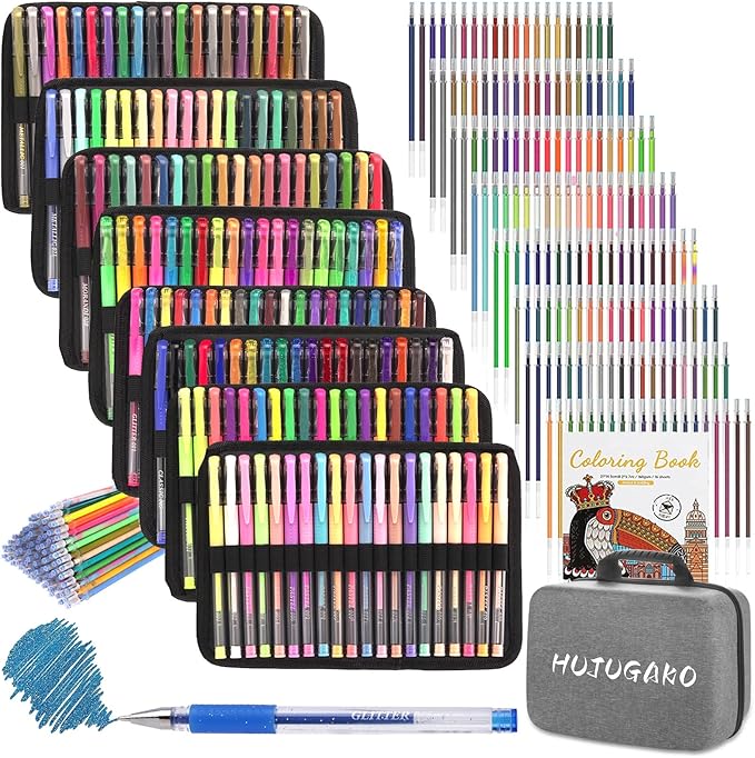 320 Pack Gel Pens Set,160 Colored Gel pen with 160 Refills 100% More Ink, Include Glitter Metallic Pastel Neon Morandi Gel pens for Adults Coloring Books Drawing Crafts Bullet Journaling-DeskLoop Office
