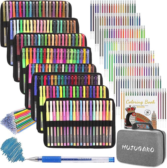 320 Pack Gel Pens Set,160 Colored Gel pen with 160 Refills 100% More Ink, Include Glitter Metallic Pastel Neon Morandi Gel pens for Adults Coloring Books Drawing Crafts Bullet Journaling-DeskLoop Office