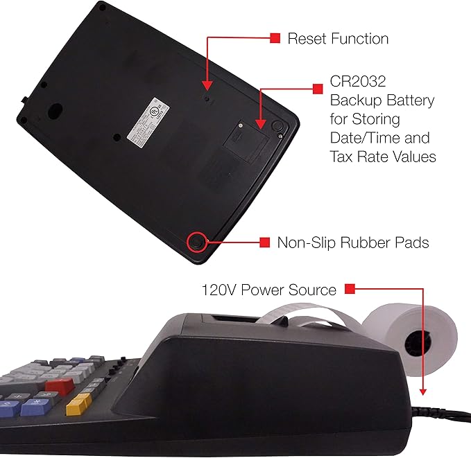 Sharp 12-Digit Print Calculator Desktop Size Adding Machine, Perfect for Everyday Use and Office, Bright, Large Easy-to-Read Numbers on Both The Display and The Two-ColorPrinted Tape (EL2196BL)-DeskLoop Office