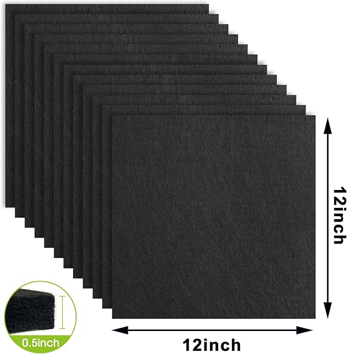 AKTOP Black Cork Bulletin Board 12x12, 1/2" Thick Felt Cork Board Tiles 12 Pack - Image 8
