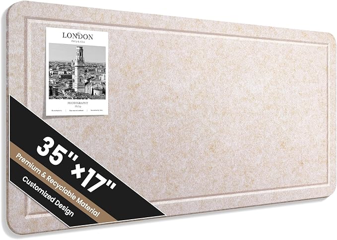 Large Bulletin Board, 35 X 17 Inches Felt Cork Board with 40 Pushpins, Foldable Felt Notice Pin Board Photo Display Board with Self-Adhesive Tape for Office Home School-DeskLoop Office