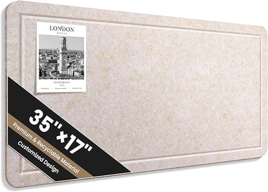 Large Bulletin Board, 35 X 17 Inches Felt Cork Board with 40 Pushpins, Foldable Felt Notice Pin Board Photo Display Board with Self-Adhesive Tape for Office Home School-DeskLoop Office