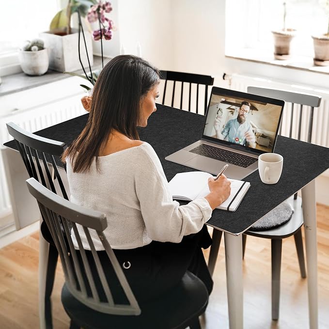 Large Felt Desk Mat, 47.2"x 23.6", Non-Slip Desk Pad - Image 8