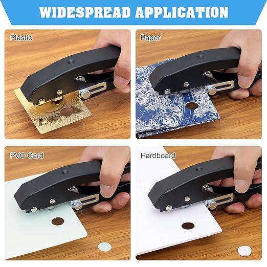Hole Punch,Heavy Duty Hole Puncher Single,Paper Punch Portable Hand Held Long Hole Punch for Paper Cards Plastic Cardboard (8MM)-DeskLoop Office