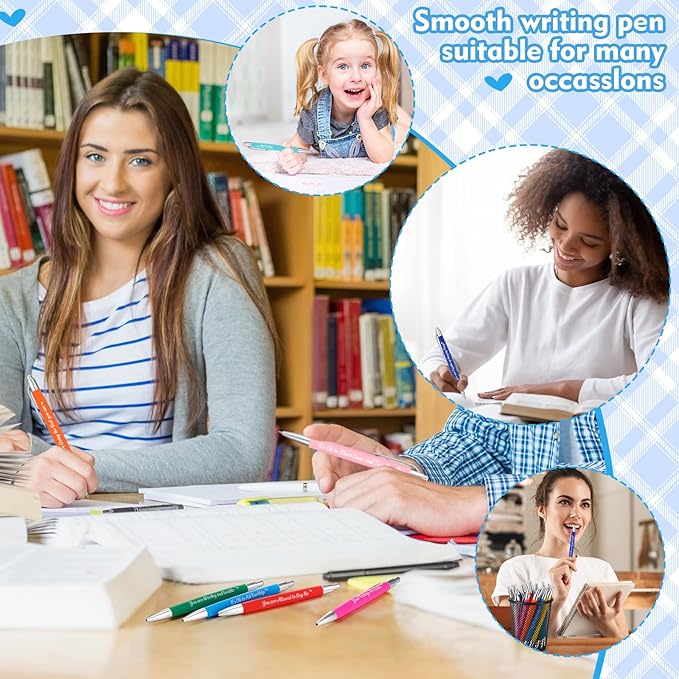 Yeaqee 100 Pcs Inspirational Pens Employee Appreciation Back to School Gifts Motivational Thank You Metal Greeting Quote Ballpoint Pen for Coworker Teacher(Multicolored,Mental Health Reminders)-DeskLoop Office