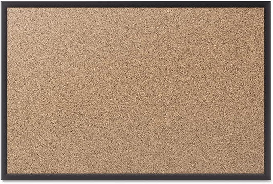 Quartet Cork Board, Bulletin Board, 8' x 4' Corkboard, Black Frame (2308B)-DeskLoop Office