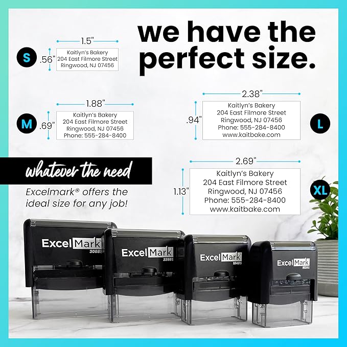 ExcelMark Custom Rubber Stamp – Clean & Easy Stamping – Personalized Self-Inking Stamp (Extra Large)-DeskLoop Office