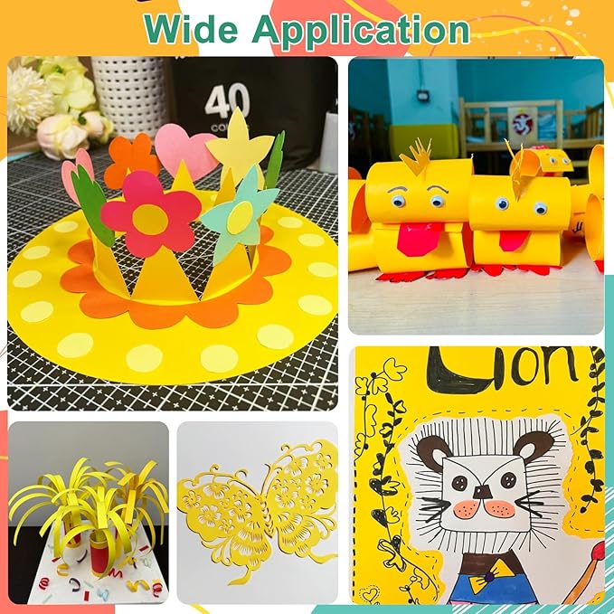 OcePor 50 Sheets Yellow Cardstock Paper, Colored Printer Paper 8.5 x 11, Card Stock Thick Construction for Craft,Scrapbook,Office Printing, Invitations, Certificates,92 lb/250gsm-DeskLoop Office