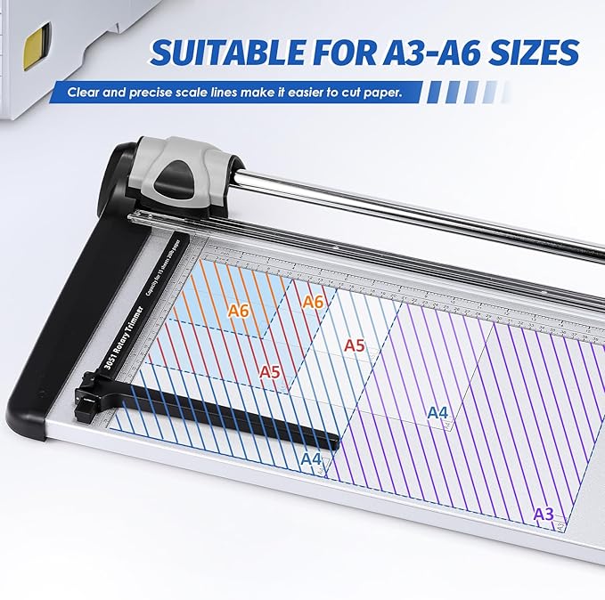 Rotary Paper Trimmer, 15 Sheets Heavy Duty Paper Trimmer, 480mm(18.90") Cutting Length, Commercial Grade Rotary Paper Cutter for Home/Office/School, Black & Silver-DeskLoop Office