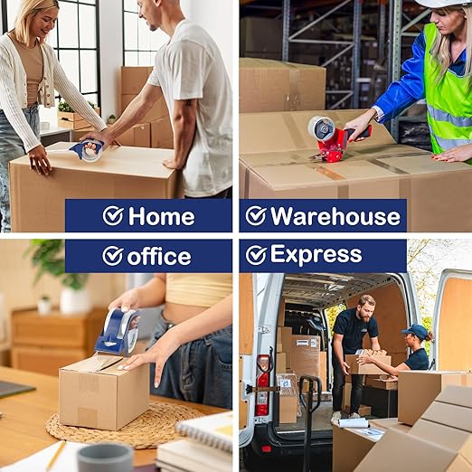 Clear Packing Tape (12 Rolls), Heavy Duty Packaging Tape for Shipping Packaging Moving Sealing, 2 inches Wide, 65 Yards Per Roll-DeskLoop Office