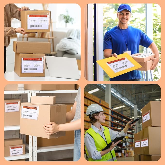 zmybcpack 200 Pcs 6" x 9" Clear Adhesive Top Loading Packing List Shipping - Image 7