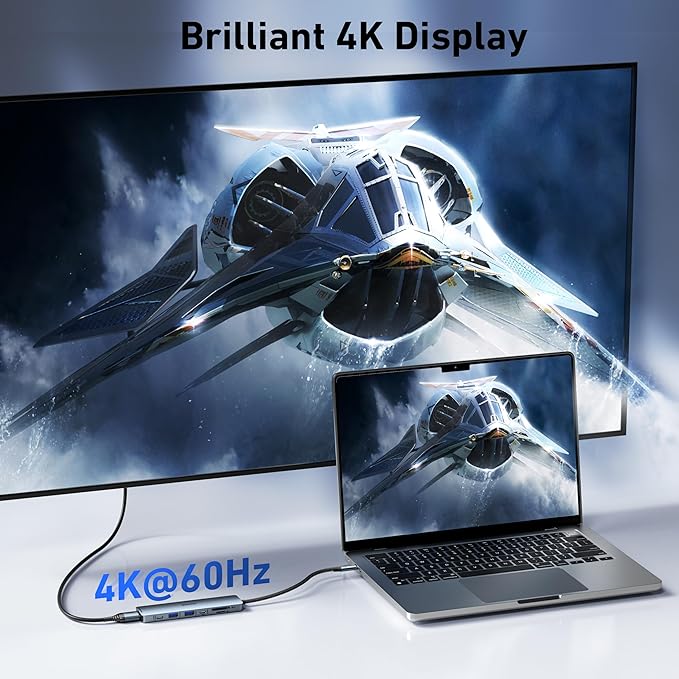 BENFEI 7-in-1 USB C Hub with HDMI(4K@60Hz), 2 USB-A, 1 USB-C Data, 100W Charge, SD/TF Card Reader, Silicone Tangle-Free Cable Compatible with MacBook Pro/Air, iPad Pro, iMac, iPhone 15 Pro/Pro Max-DeskLoop Office