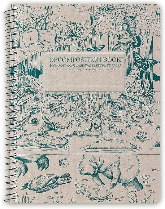 Decomposition Everglades College Ruled Spiral Notebook - 9.75 x 7.5 Journal with 160 Lined Pages - 100% Recycled Paper - Notebooks for School Supplies, Home & Office - Made in USA-DeskLoop Office