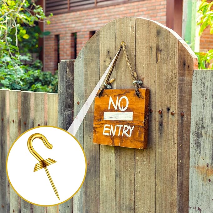 Hotop 60 Pieces Push Pin Wall Hooks Metal Thumb Tack Hangers Iron Alloy Nail Decorative Picture Hooks for 20 Lbs Home Office School Party Supply (Gold)-DeskLoop Office