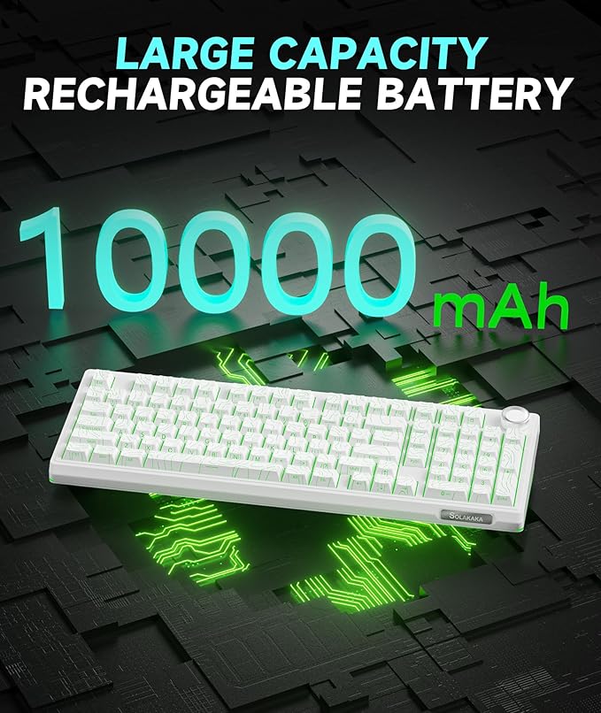 KI99 Pro 96% Wireless Mechanical Keyboard, RGB Gaming Keyboard, Hot-Swappable Pre-Lubed Switches, Gasket Structure Creamy Keyboards for Gamer/PC/Laptop (White)-DeskLoop Office