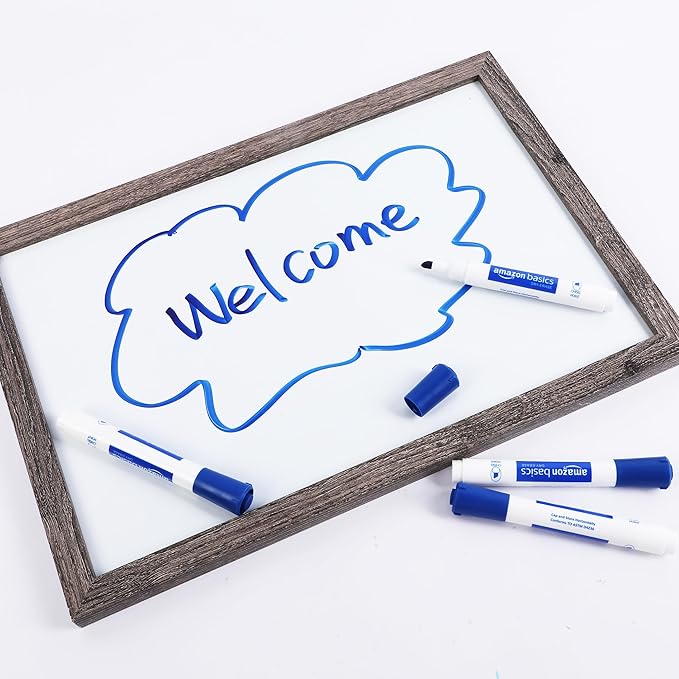 Amazon Basics Dry Erase Markers For Whiteboards, Chisel Tip, Low-Odor, Blue, Pack of 12-DeskLoop Office