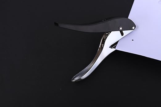 Hand-held 1/8 inch 3mm Round Metal Silver Heavy Duty Single Circle Hole Punch for ID Cards PVC Cards Badge Photos-DeskLoop Office